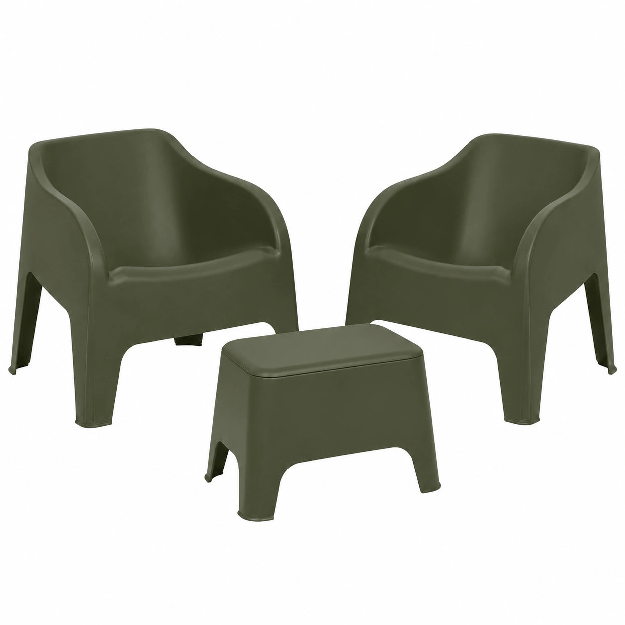 Set da Giardino Toomax: 2 Poltrone Petra e Tavolino Antracite, Resina UV