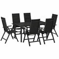 Set mobili da giardino in alluminio antracite 7 pezzi per esterni