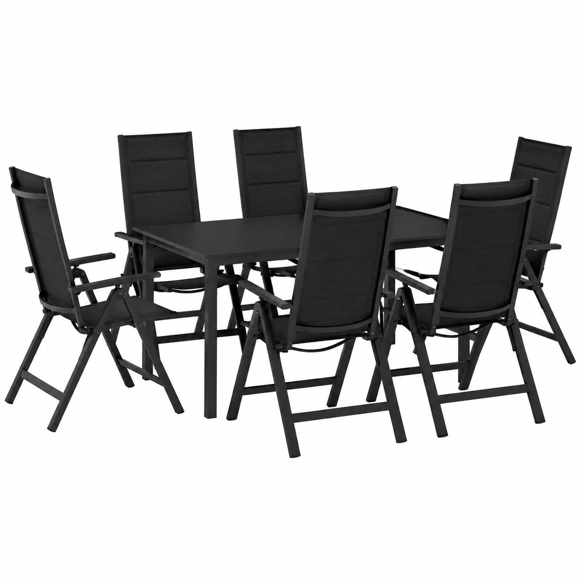 Set mobili da giardino in alluminio antracite 7 pezzi per esterni
