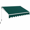 Tenda da Sole Avvolgibile in Alluminio con Bracci Estensibili, Resistente al Sole e Impermeabile, 295x250 cm, Verde