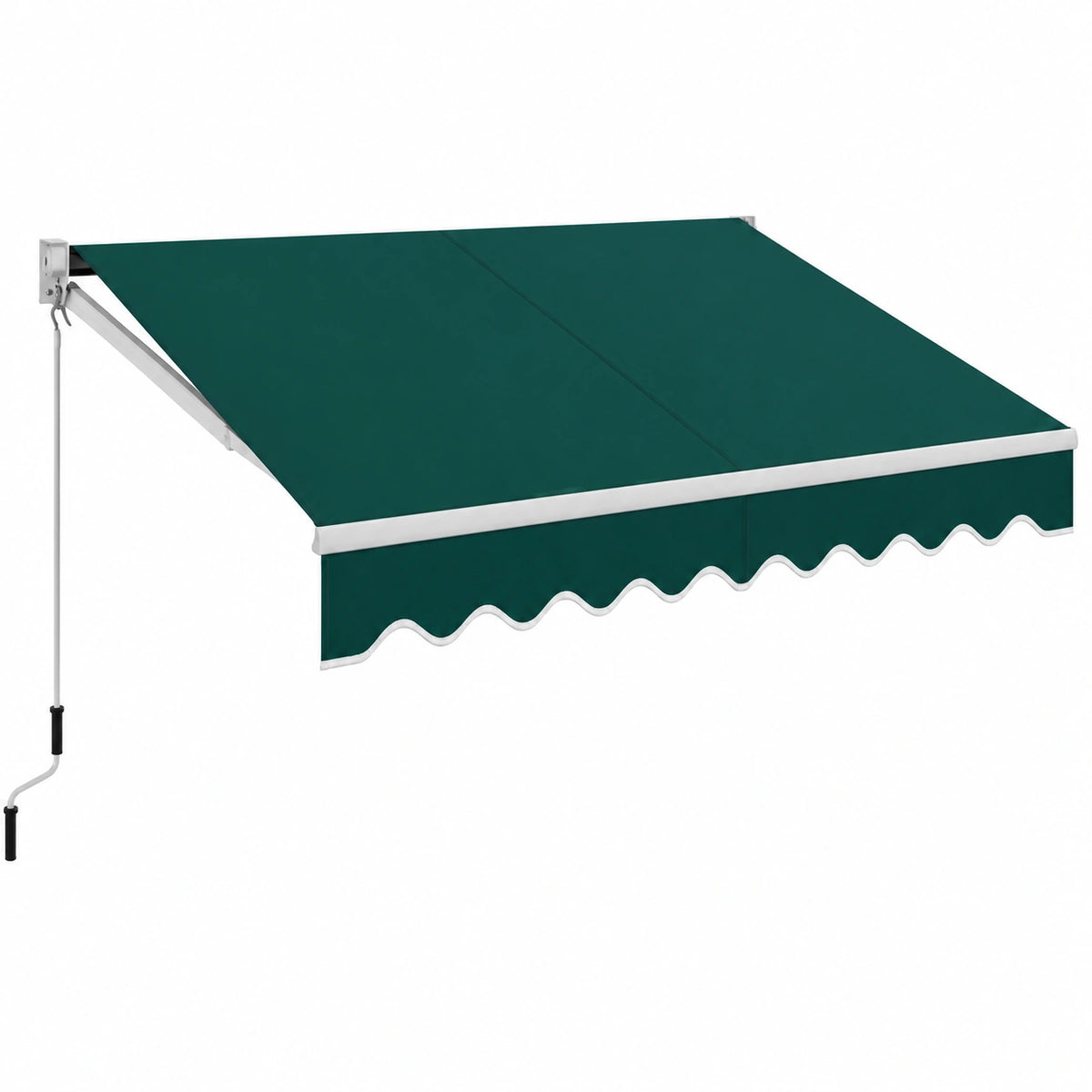 Tenda da Sole Avvolgibile in Alluminio con Bracci Estensibili, Resistente al Sole e Impermeabile, 295x250 cm, Verde