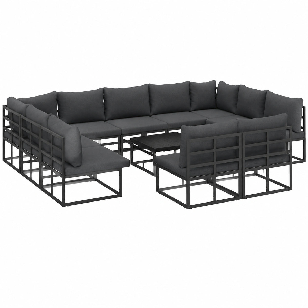 Set completo di divani da giardino con cuscini in alluminio per esterni