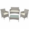 Set da Giardino in Rattan Erica, Divani da Esterno in Polyrattan Color Tortora