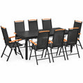 Set Arredo Giardino in Alluminio 9 Pezzi con Tavolo e Sedie per Esterno