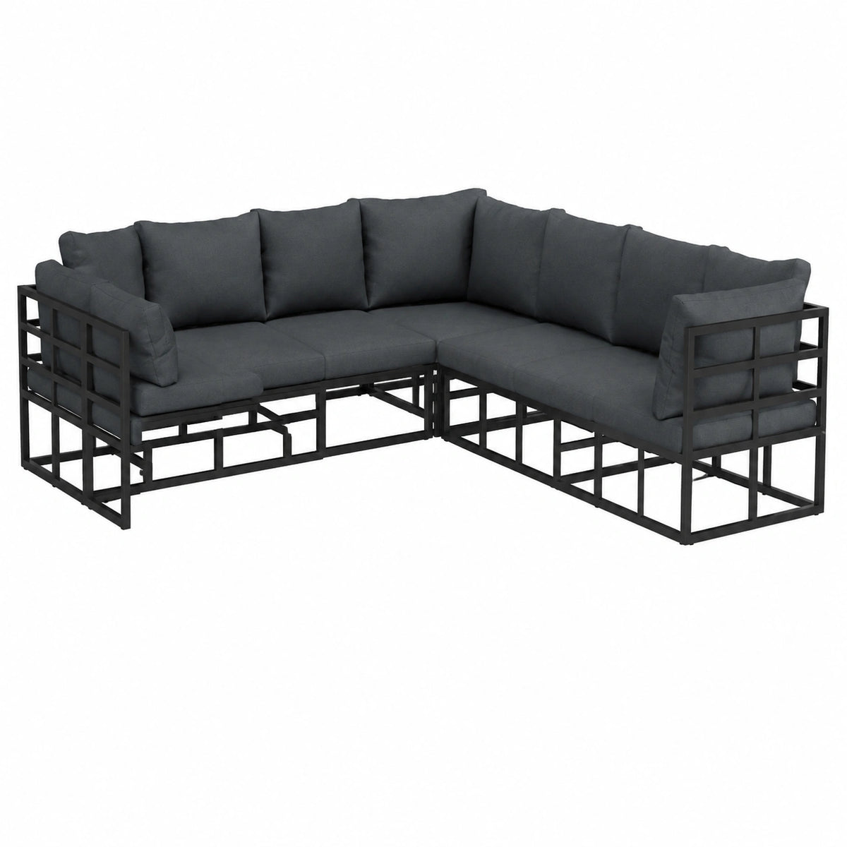 Set di Mobili da Giardino in Alluminio con Cuscini - 12 Pezzi