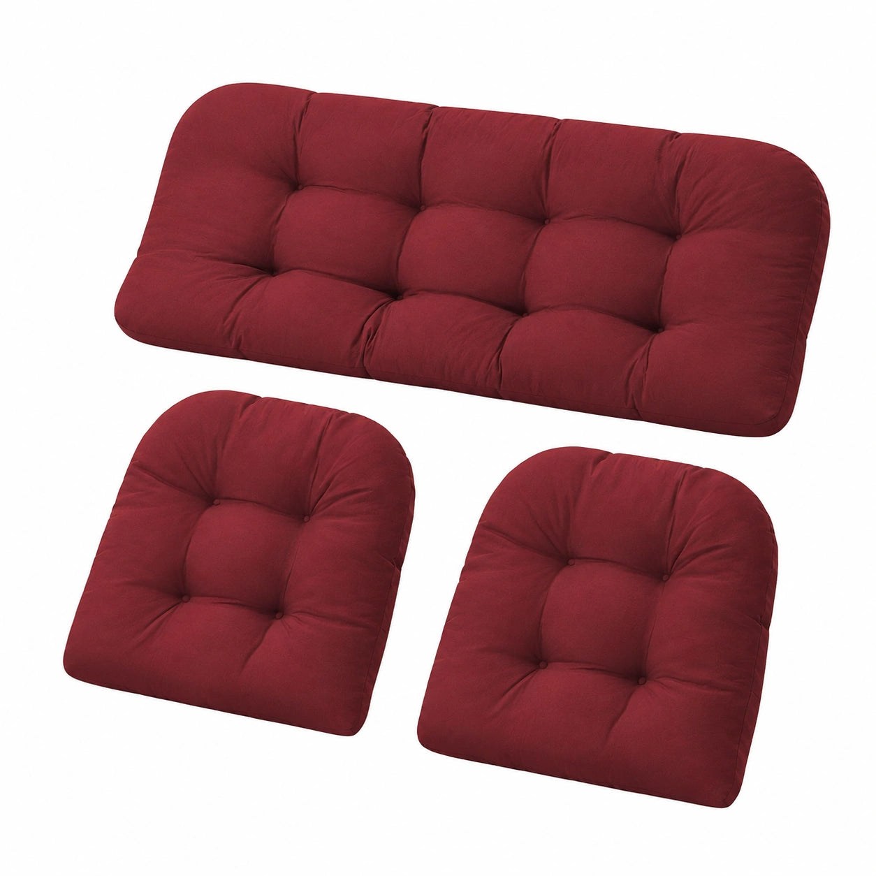 Set di 3 Cuscini Impermeabili per Sedie in Rattan, Cuscini Spessi per Giardino e Esterni