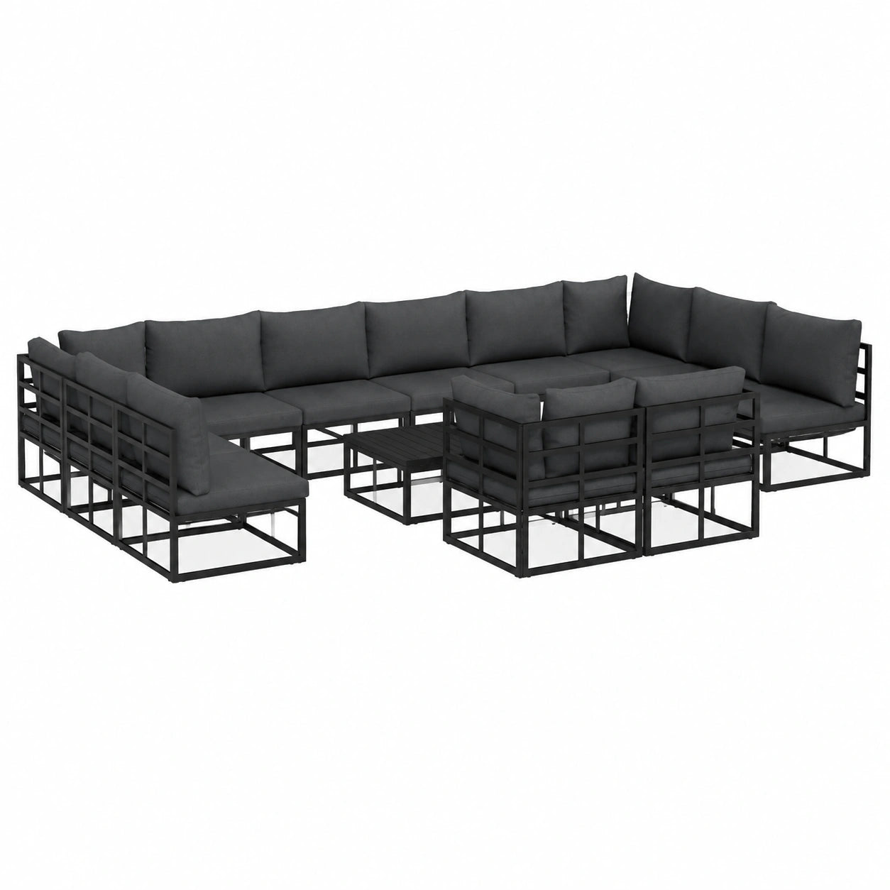 Elegante Set Divani da Giardino in Alluminio con Cuscini per Esterni