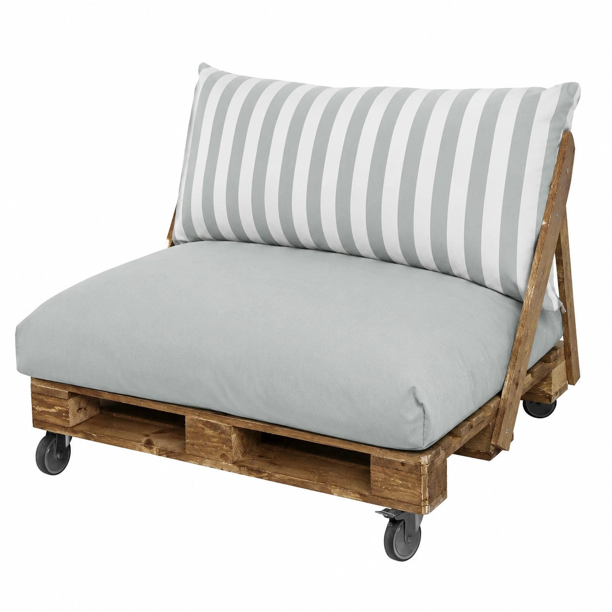 Set Cuscini per Pallet da Esterno Grigio Sfoderabile e Lavabile