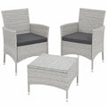 Set Mobili da Giardino in Rattan con Telaio in Acciaio e Cuscini Comodi - Grigio Chiaro