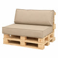 Set Cuscini Impermeabili per Divano Pallet 120x80, Prodotti in UE, 2 Pezzi Beige Chiaro